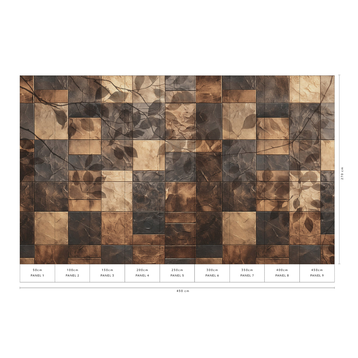 Veer Decor Canopy Mosaic Gold Wall Mural 8416-VRZM-AN