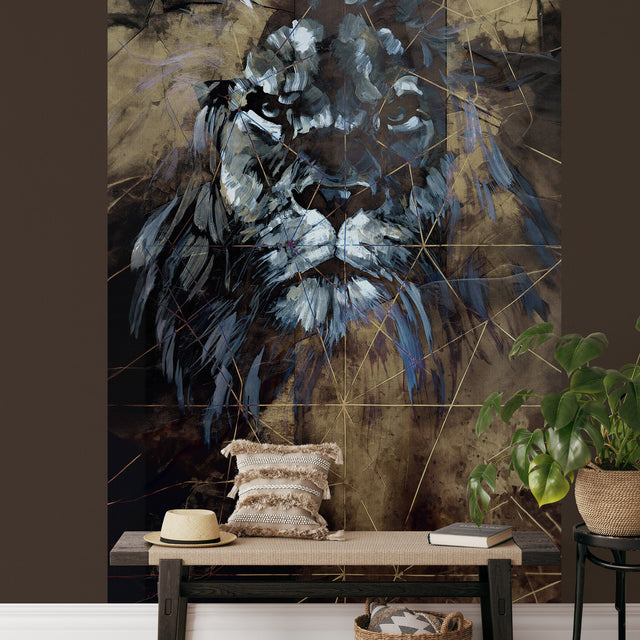 Veer Decor Roar Wallpaper Gold Wall Mural 8416-VRZM-AO