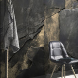 Veer Decor Obsidian Gold Stoneworks Black Wall Mural 8416-VR