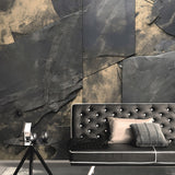 Veer Decor Obsidian Gold Stoneworks Black Wall Mural 8416-VR