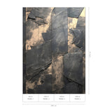 Veer Decor Obsidian Gold Stoneworks Black Wall Mural 8416-VR