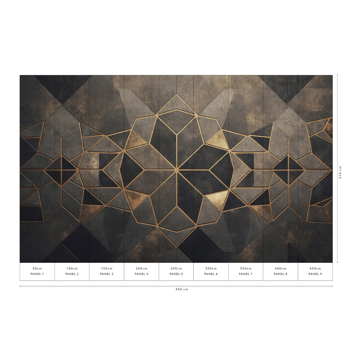 Veer Decor Gilded Star Gold Wall Mural 8416-VRZM-AR