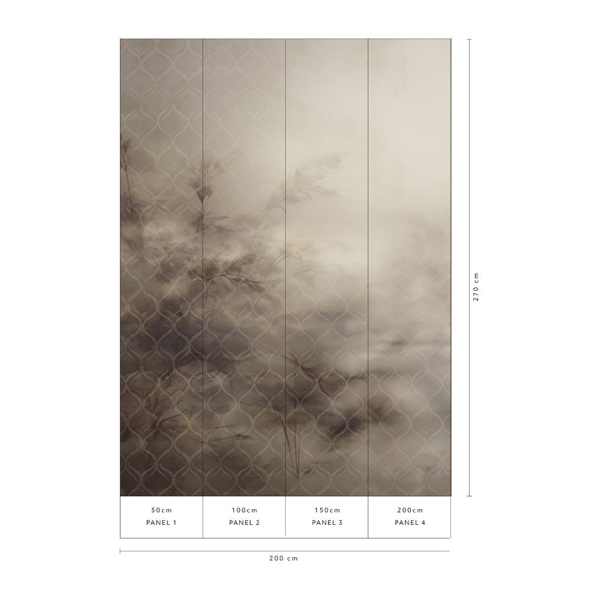 Veer Decor Mystic Garden Grey Wall Mural 8416-VRZM-AS-2