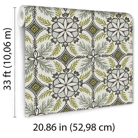 Veer Decor Morocco Green Wallpaper 8421-ANT-AE2