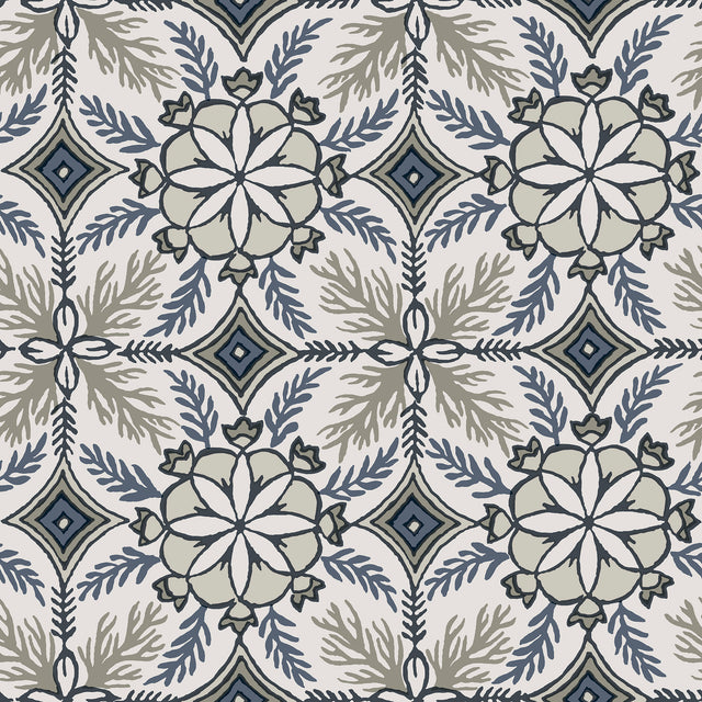 Veer Decor Morocco Blue Wallpaper 8421-ANT-AE3
