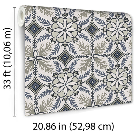 Veer Decor Morocco Blue Wallpaper 8421-ANT-AE3