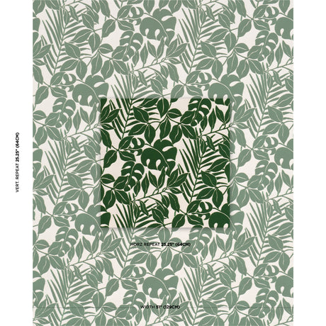 Schumacher Miramar Indoor/Outdoor Velvet Tropical Fabric - Eade's Wallpaper