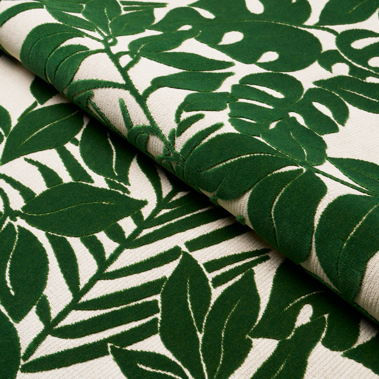 Schumacher Miramar Indoor/Outdoor Velvet Tropical Fabric - Eade's Wallpaper