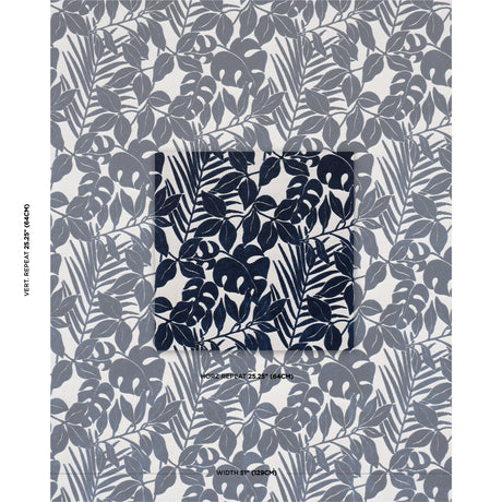 Schumacher Miramar Indoor/Outdoor Velvet Navy Fabric - Eade's Wallpaper