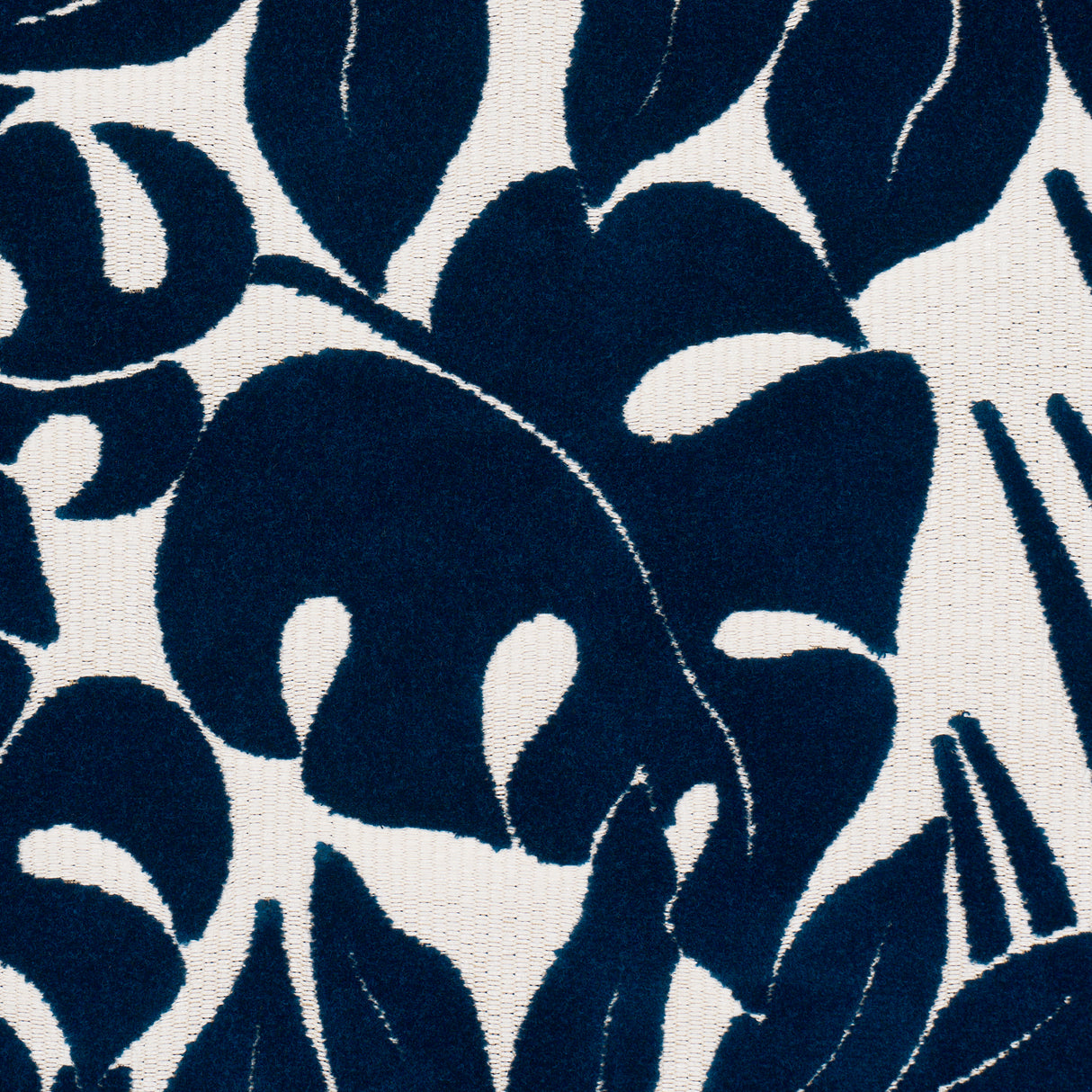 Schumacher Miramar Indoor/Outdoor Velvet Navy Fabric - Eade's Wallpaper