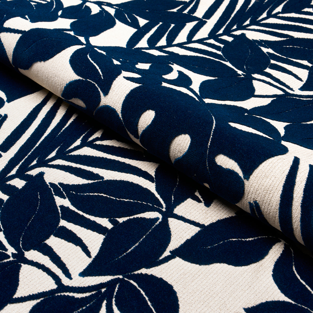 Schumacher Miramar Indoor/Outdoor Velvet Navy Fabric - Eade's Wallpaper