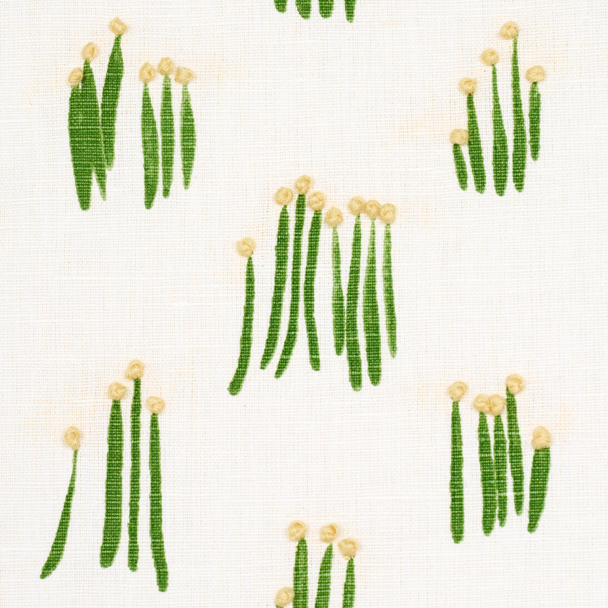 Schumacher 84390 MEADOW BUTTON HAND EMBROIDERY in YELLOW Fab