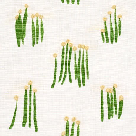 Schumacher 84390 MEADOW BUTTON HAND EMBROIDERY in YELLOW Fab
