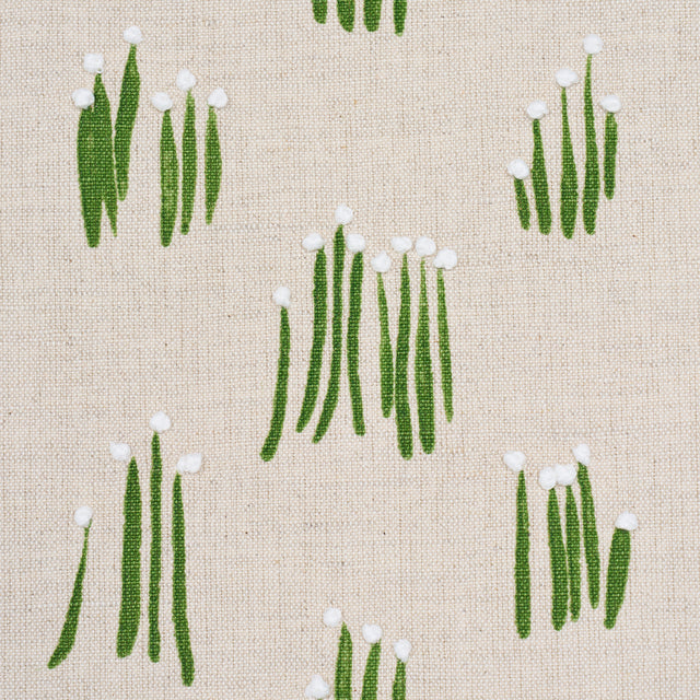 Schumacher 84391 MEADOW BUTTON HAND EMBROIDERY in NEUTRAL Fa