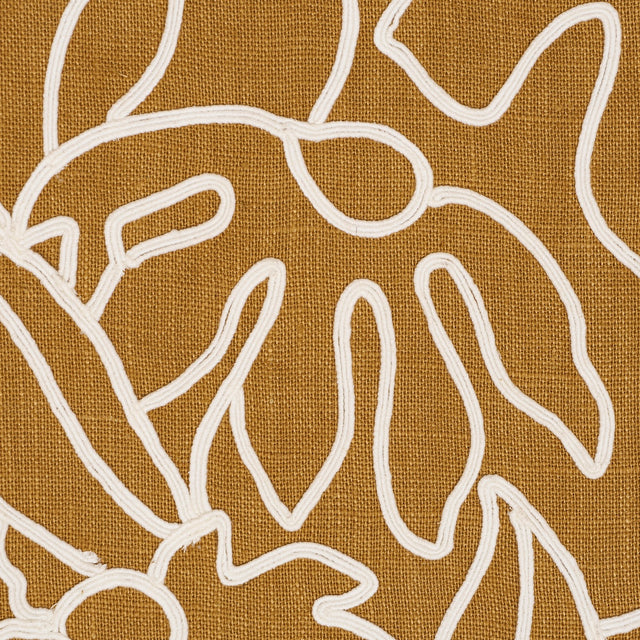 Schumacher 84411 LOLA EMBROIDERY in SAFFRON Fabric - MESA
