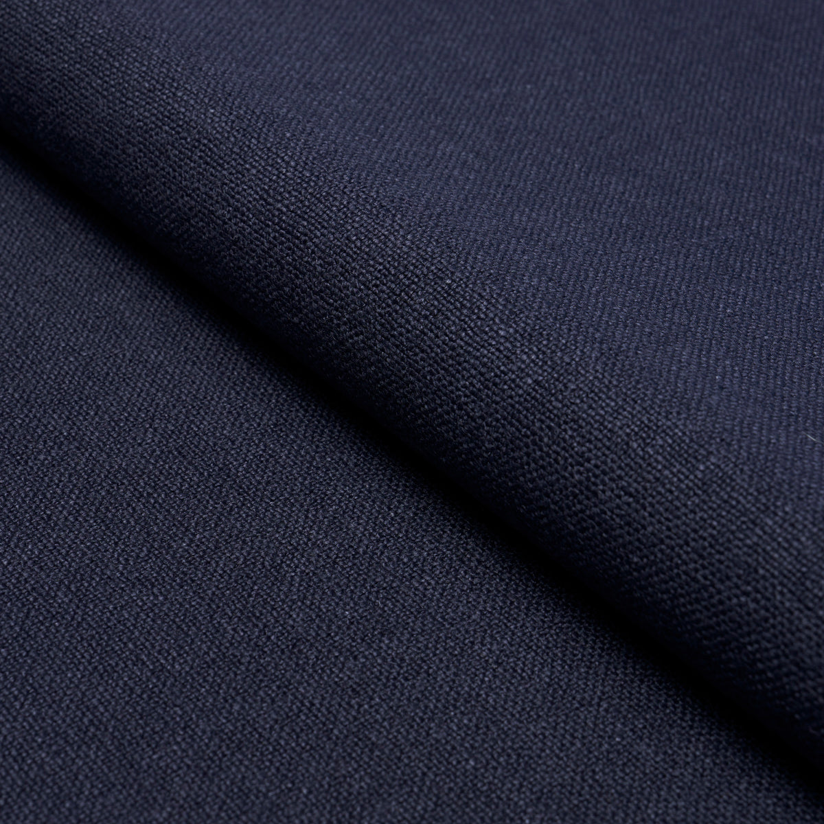 Schumacher Lars Rustic Linen Navy Fabric - Eade's Wallpaper