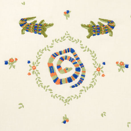 Schumacher 84540 REPTILIA EMBROIDERY in BRIGHT MULTI ON IVOR