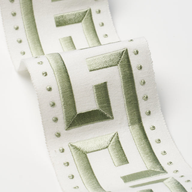 Schumacher 84583 MARGO FRET in CELADON Trim - PALOMA CONTRER