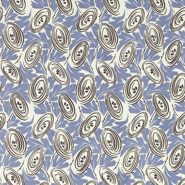 Schumacher 845N51 PERCY in BLUEBERRY Fabric - RAOUL TEXTILES