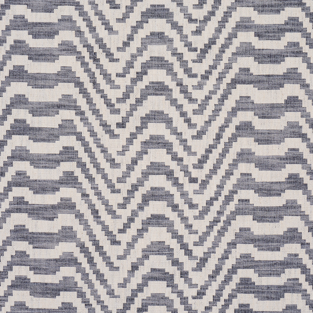 Schumacher 84640 STEPPED CHEVRON in INDIGO Fabric - ORPHEUM