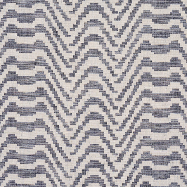Schumacher 84640 STEPPED CHEVRON in INDIGO Fabric - ORPHEUM