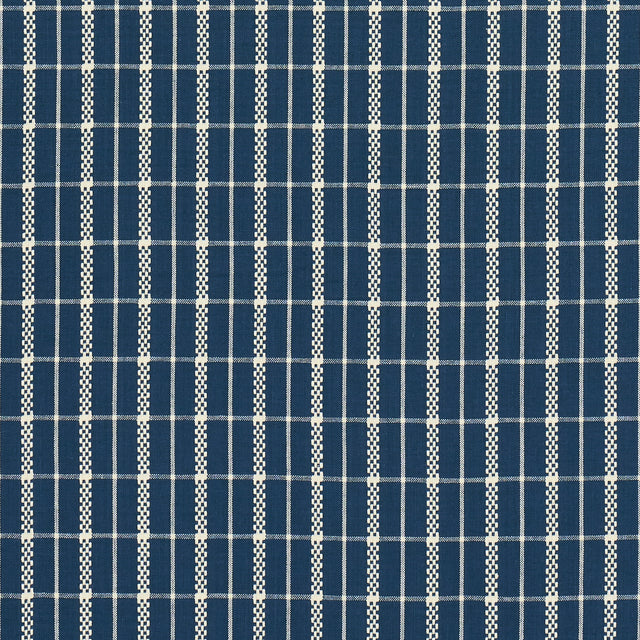 Schumacher 84681 BOYD CHECK in INDIGO Fabric - ASHBURY