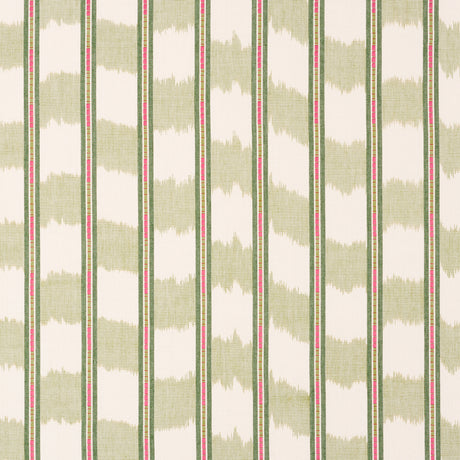 Schumacher 84711 FAYE IKAT in LEAF Fabric - ASHBURY