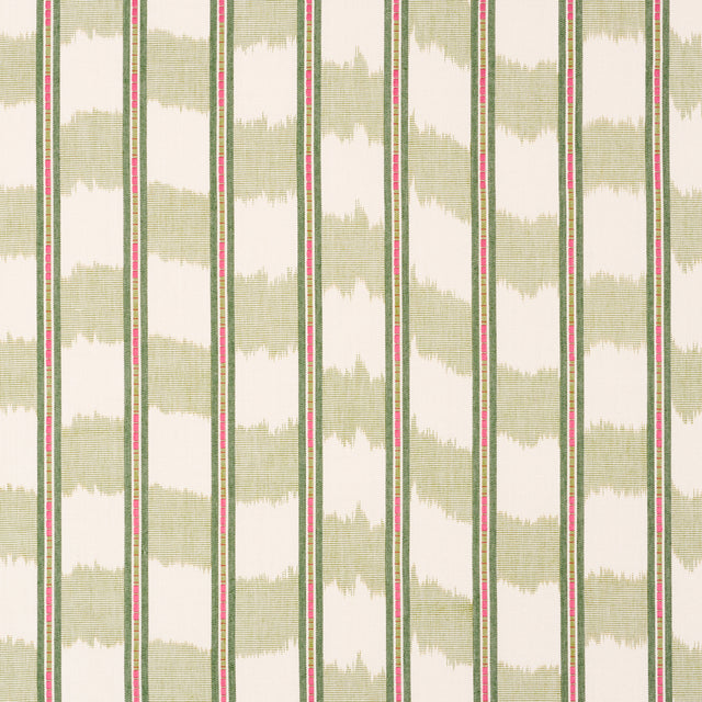 Schumacher 84711 FAYE IKAT in LEAF Fabric - ASHBURY