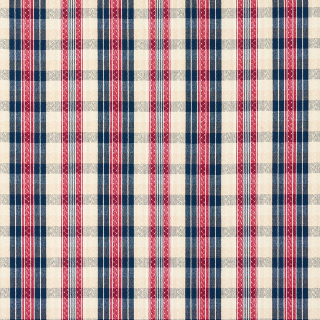 Schumacher 84720 FONDA HAND WOVEN PLAID in ROUGE & NAVY Fabr