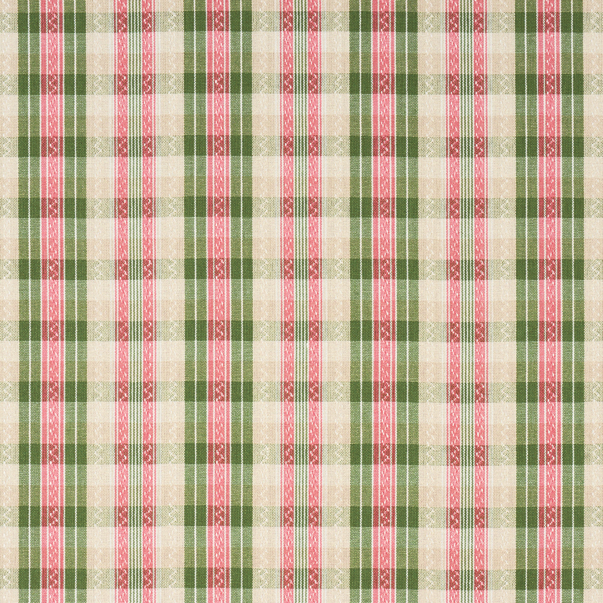 Schumacher 84721 FONDA HAND WOVEN PLAID in PETAL & LEAF Fabr
