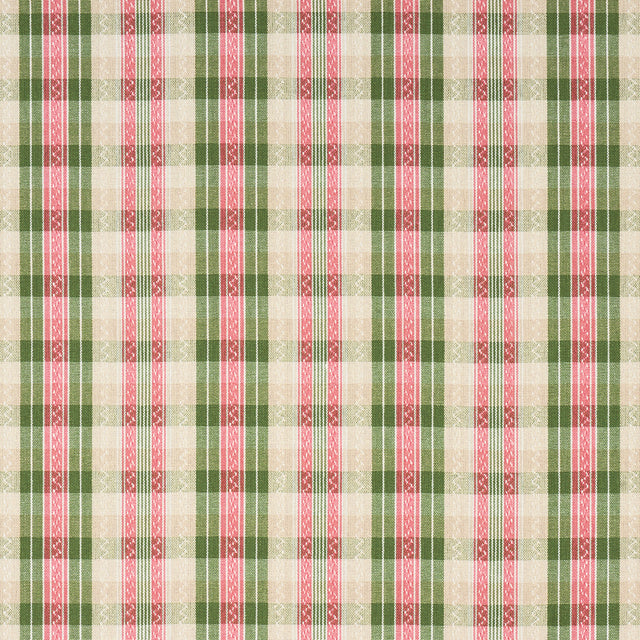 Schumacher 84721 FONDA HAND WOVEN PLAID in PETAL & LEAF Fabr