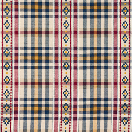 Schumacher 84730 HUTTON HAND WOVEN CHECK in ROUGE & NAVY Fab