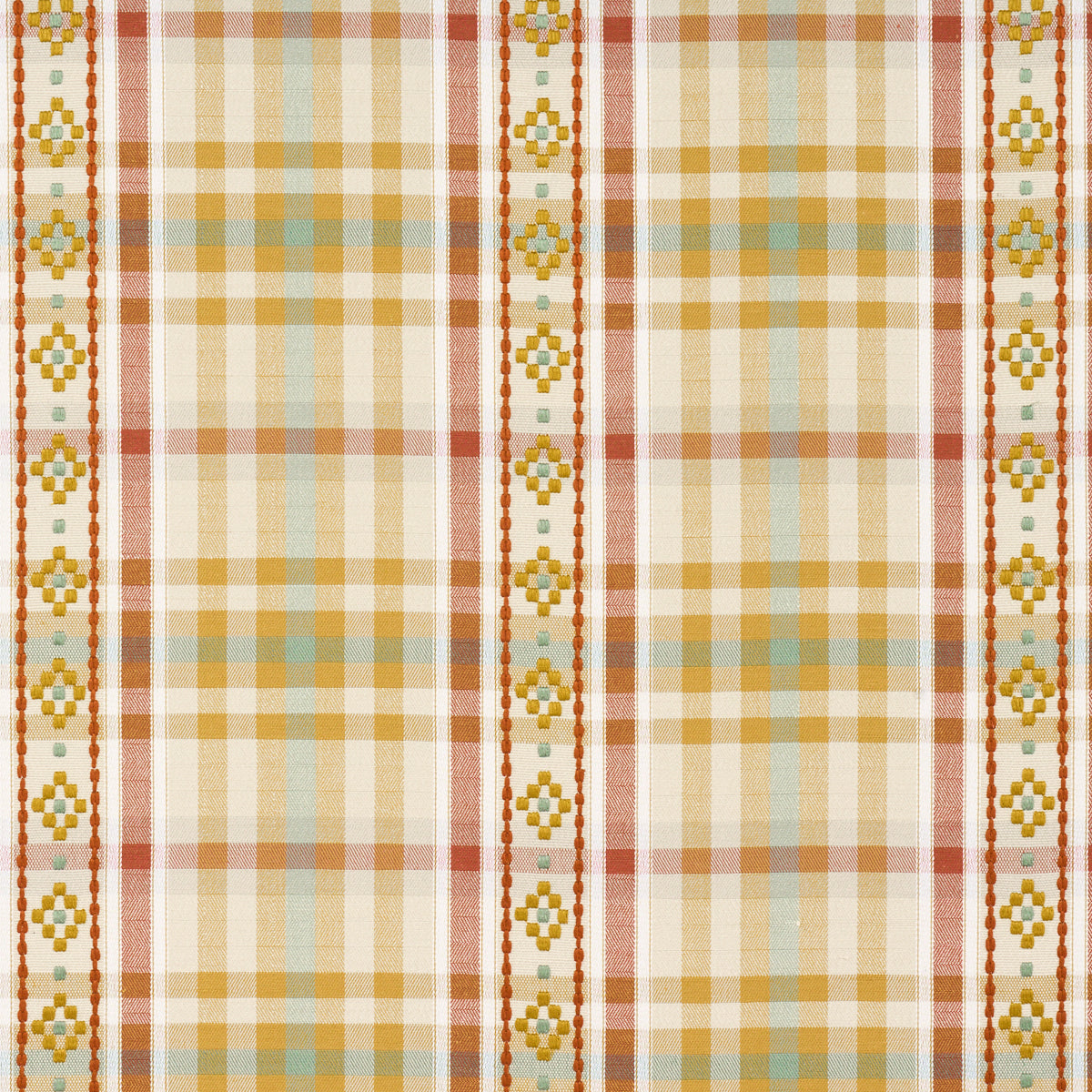 Schumacher 84732 HUTTON HAND WOVEN CHECK in OCHRE Fabric - A