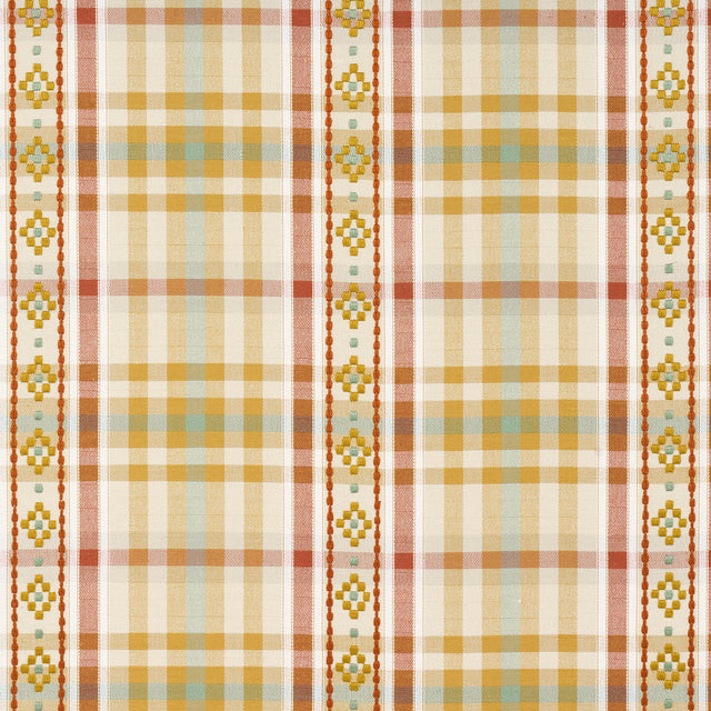 Schumacher 84732 HUTTON HAND WOVEN CHECK in OCHRE Fabric - A