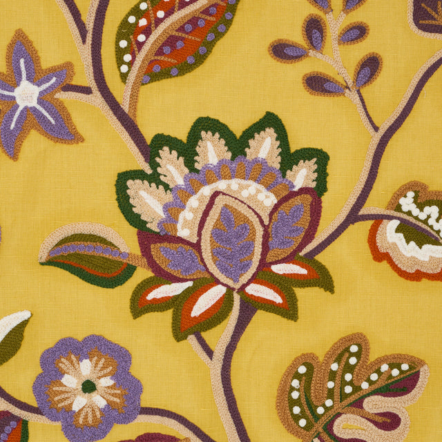 Schumacher 84751 LOULOU EMBROIDERY in MARIGOLD Fabric - ASHB