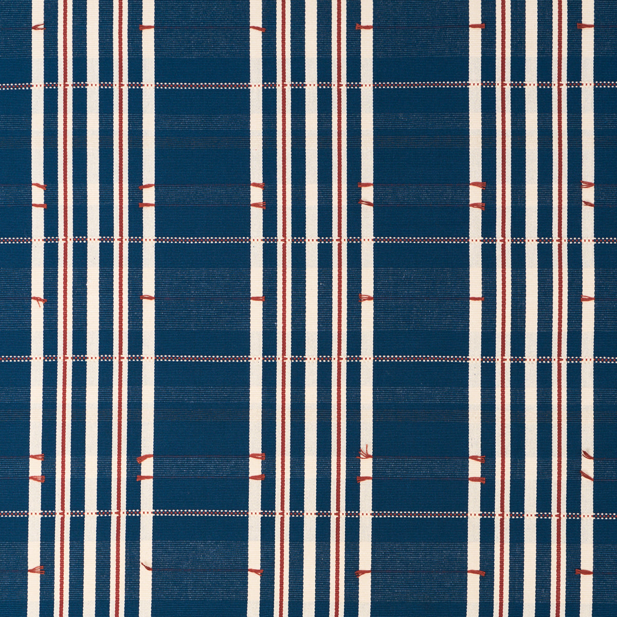 Schumacher 84780 REMMY HAND WOVEN STRIPE in INDIGO Fabric - 