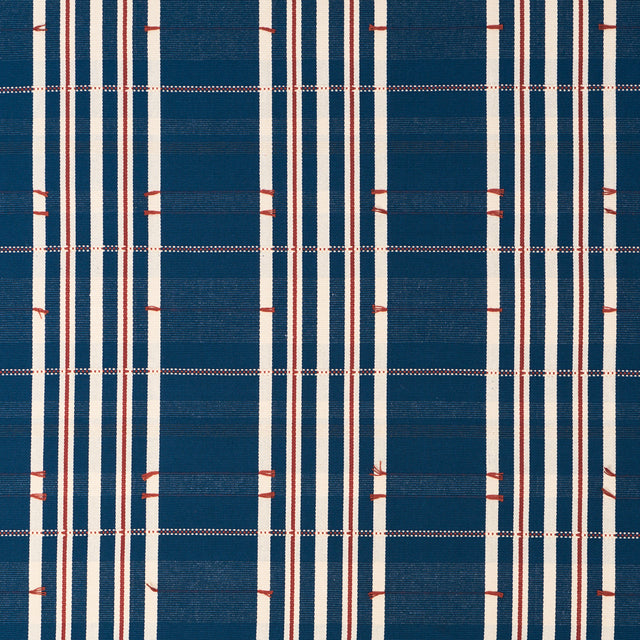 Schumacher 84780 REMMY HAND WOVEN STRIPE in INDIGO Fabric - 