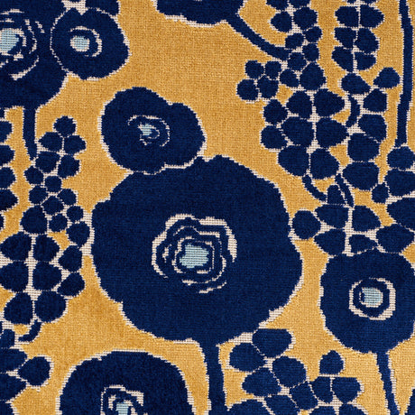 Schumacher 84791 EMELIE VELVET in SAPPHIRE & GOLD Fabric - C