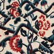 Schumacher 84821 JACOBEAN GARDEN VELVET in CINNABAR & PEACOC