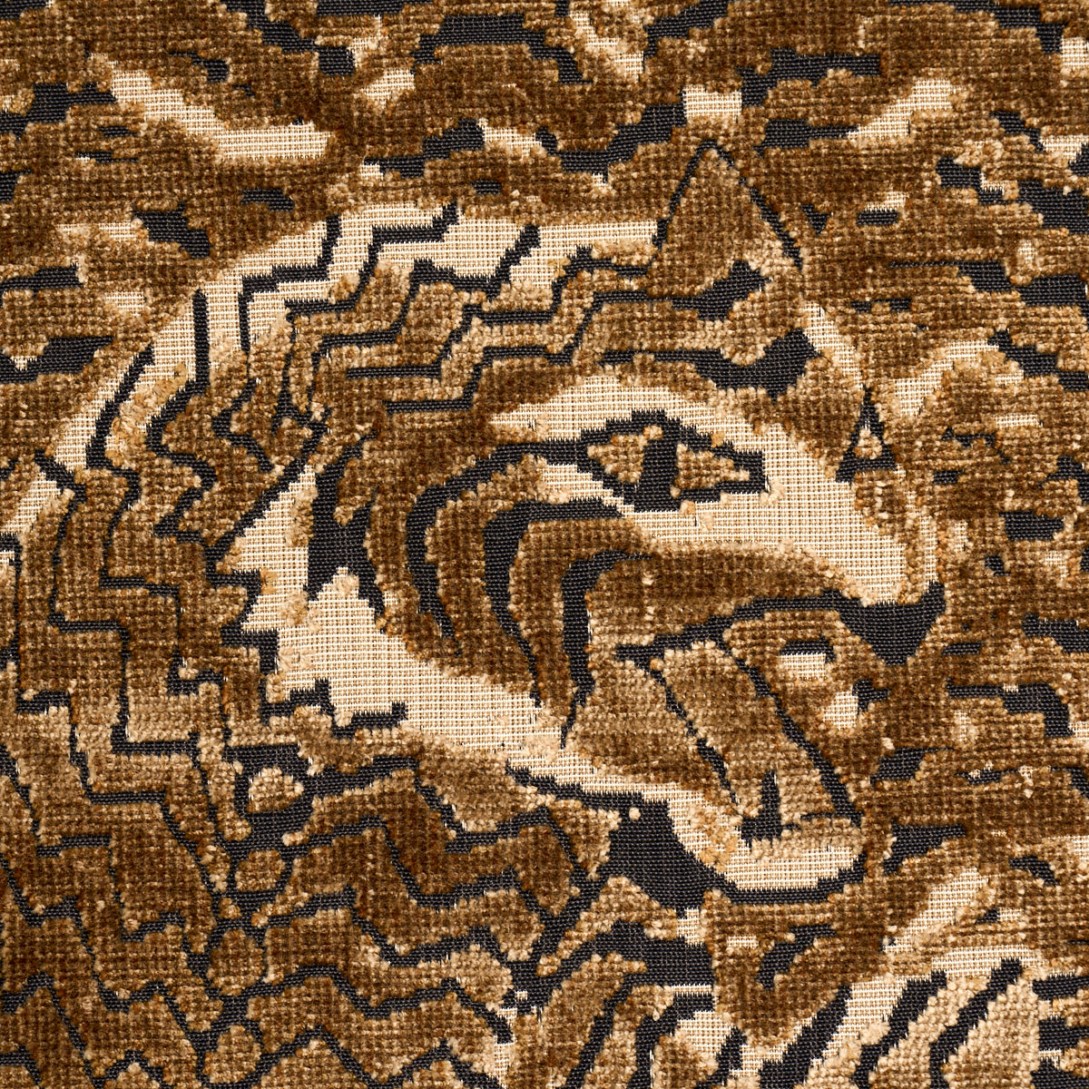 Schumacher 84830 TIGRESS VELVET in GOLD Fabric - CUT & PATTE