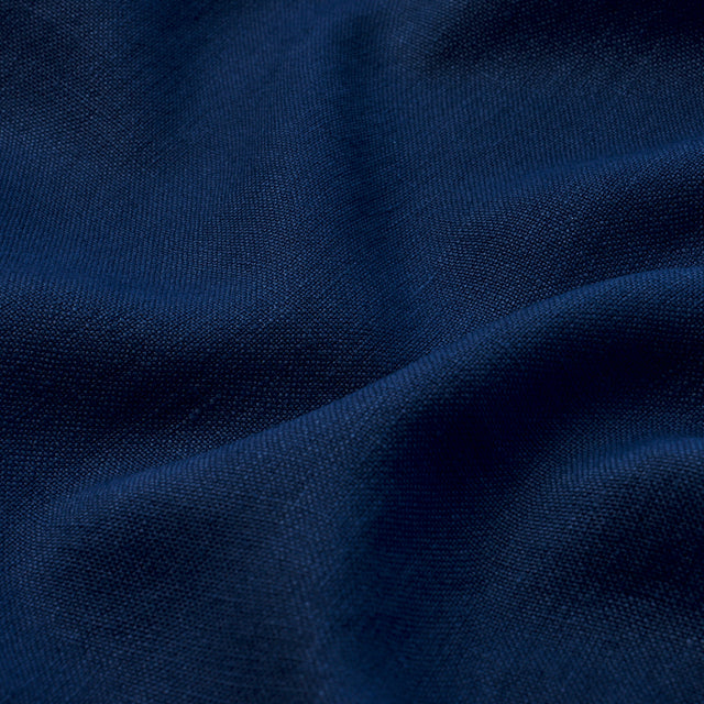 Schumacher 84956 KAI LINEN in NAVY Fabric - PERFECT BASICS: 