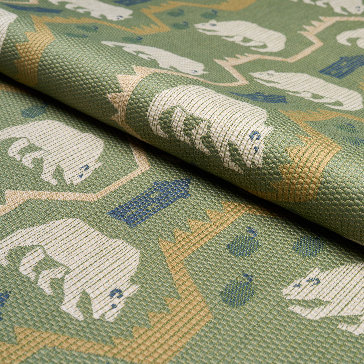Schumacher 84981 BEAR BRIGADE in FOREST Fabric - LUXE LODGE