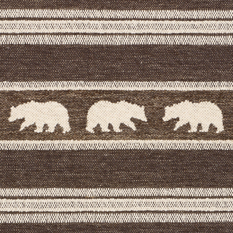 Schumacher 84991 KODA STRIPE in COFFEE Fabric - LUXE LODGE