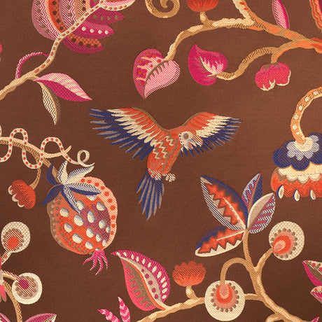 Schumacher 85111 BIRDS OF PARADISE WOVEN in CHESTNUT Fabric 