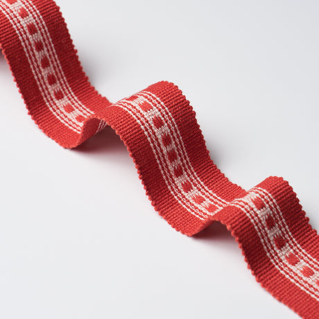 Schumacher 85170 LUBECK TAPE NARROW in RED Trim - PERENNIAL 