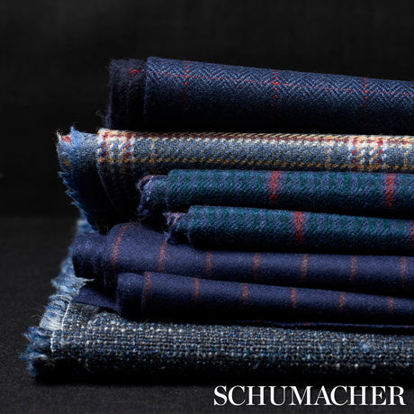Schumacher 85280 BOYD WOOL PINSTRIPE in NAVY Fabric - PATTER
