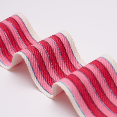 Schumacher 85430 ARYA STRIPE HAND BLOCK TRIM in PINK Trim - 