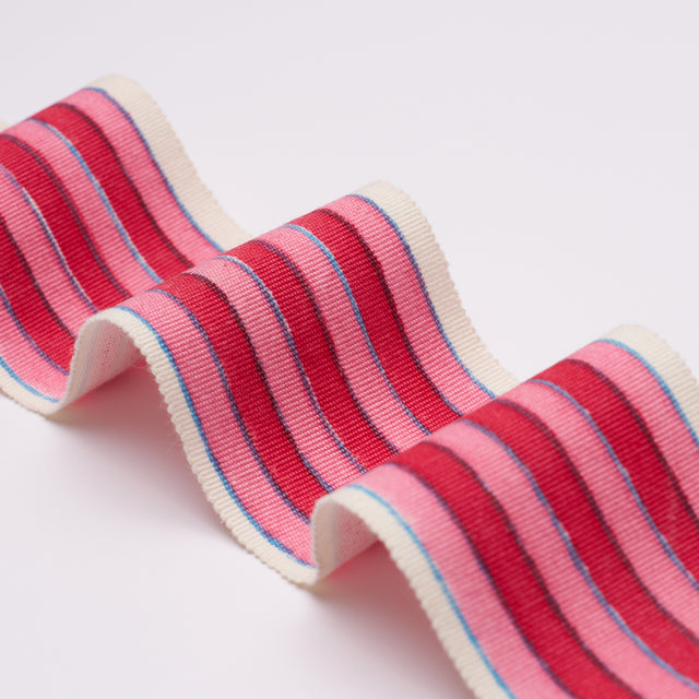 Schumacher 85430 ARYA STRIPE HAND BLOCK TRIM in PINK Trim - 