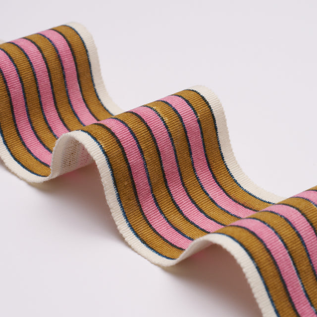 Schumacher 85431 ARYA STRIPE HAND BLOCK TRIM in GOLD Trim - 