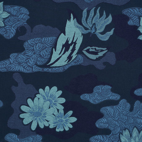 Schumacher 85502 LIAN DREAM in BLEU Fabric - LAURA GONZALEZ